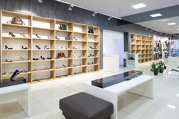 Retail store with accent lighting on display shelves