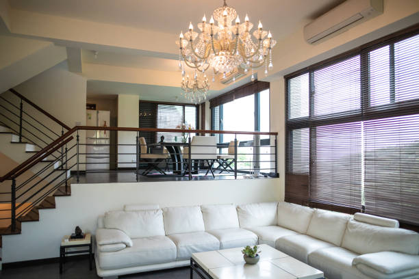 Luxury hotel-style chandelier in a modern Indian home